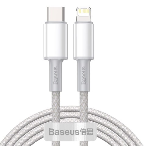 Baseus Kabel USB-C do Lightning Baseus High Density Braided, 20W, PD, 2m (biały)