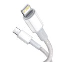 Baseus Kabel USB-C do Lightning Baseus High Density Braided, 20W, PD, 2m (biały)