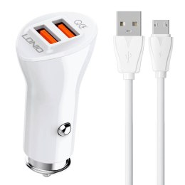 LDNIO Ładowarka samochodowa LDNIO C511Q 2USB + kabel MicroUSB