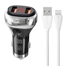 LDNIO Ładowarka samochodowa LDNIO C2 2USB + Kabel Lightning