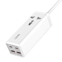 LDNIO Listwa zasilająca z 1 gniazdem AC, 2x USB, 2x USB-C LDNIO SC1418, EU/US, 2500W (biała)