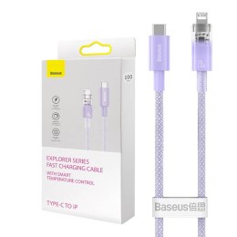 Baseus Kabel szybko ładujący Baseus USB-C do Lightning Explorer Series 2m, 20W (fioletowy)