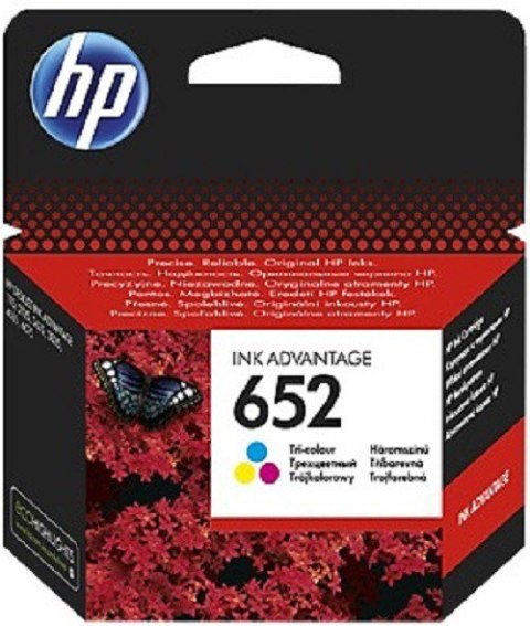 Wkład HP Tusz 652 Tricolor F6V24AE