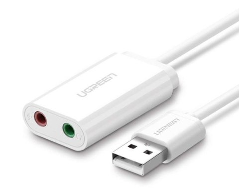 UGREEN Zewnętrzna karta dźwiękowa USB UGREEN 15cm (biały)