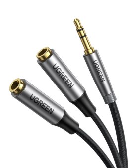 UGREEN Rozdzielacz audio AUX UGREEN AV191, kabel jack 3.5mm, 20cm (czarny)