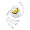 Baseus Kabel ładowania 3w1 Baseus USB do USB-C, USB-M, Lightning 3,5A, 1,1m (White)