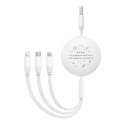 Baseus Kabel ładowania 3w1 Baseus USB do USB-C, USB-M, Lightning 3,5A, 1,1m (White)