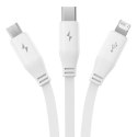 Baseus Kabel ładowania 3w1 Baseus USB do USB-C, USB-M, Lightning 3,5A, 1,1m (White)