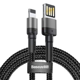 Baseus Kabel Lightning USB (dwustronny) Baseus Cafule 2,4A 1m (szaro-czarny)