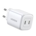 UGREEN Ładowarka sieciowa UGREEN Nexode 45W, 2x USB-C, PD3.0, QC4.0, GaN (biały)