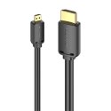 Vention Kabel HDMI-D męski do HDMI-A męski 4K HD 3m Vention AGIBI (czarny)