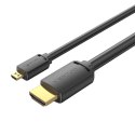 Vention Kabel HDMI-D męski do HDMI-A męski 4K HD 3m Vention AGIBI (czarny)