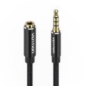 Vention Przedłużacz audio TRRS 3,5mm męski do 3,5mm żeński 3m Vention BHCBI czarny