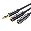 Vention Rozdzielacz stereo 3,5mm męski do 2x 3,5mm żeński 0,3m Vention BBSBY czarny