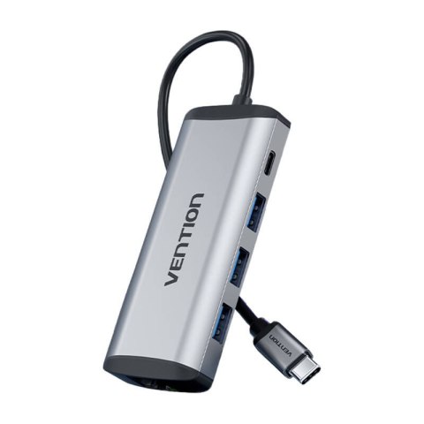 Vention Stacja dokująca USB-C na USB-C, 3x USB3.0, PD 0,15m Vention THAHB szary