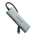 Vention Hub USB-C do HDMI, 3x USB 3.0, SD, TF, PD Vention TOPHB 0,15m Szary