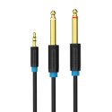 Vention Kabel audio Vention BACBJ męski TRS 3,5mm na 2x męski kabel audio 6,35mm 5m czarny