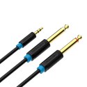 Vention Kabel audio Vention BACBJ męski TRS 3,5mm na 2x męski kabel audio 6,35mm 5m czarny