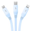 Baseus Kabel ładowania 3w1 Baseus USB do USB-C, USB-M, Lightning 3,5A, 1,1m (niebieski)